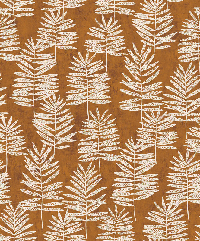 Sample Tumbling Leaf Wallpaper in Orange