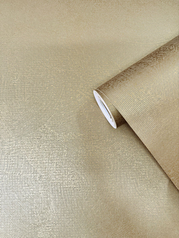 Plaster Fan Wallpaper in Soft Gold
