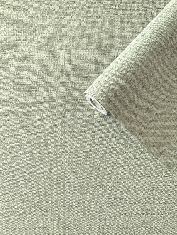 Horizontal Weave Textile Wallpaper in Green