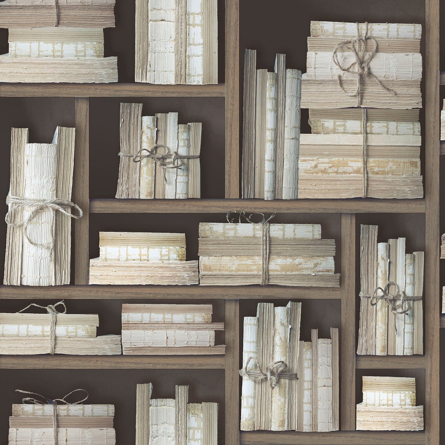 sample natural books dark brown wallpaper from the nostalgie collection by galerie wallcoverings 1