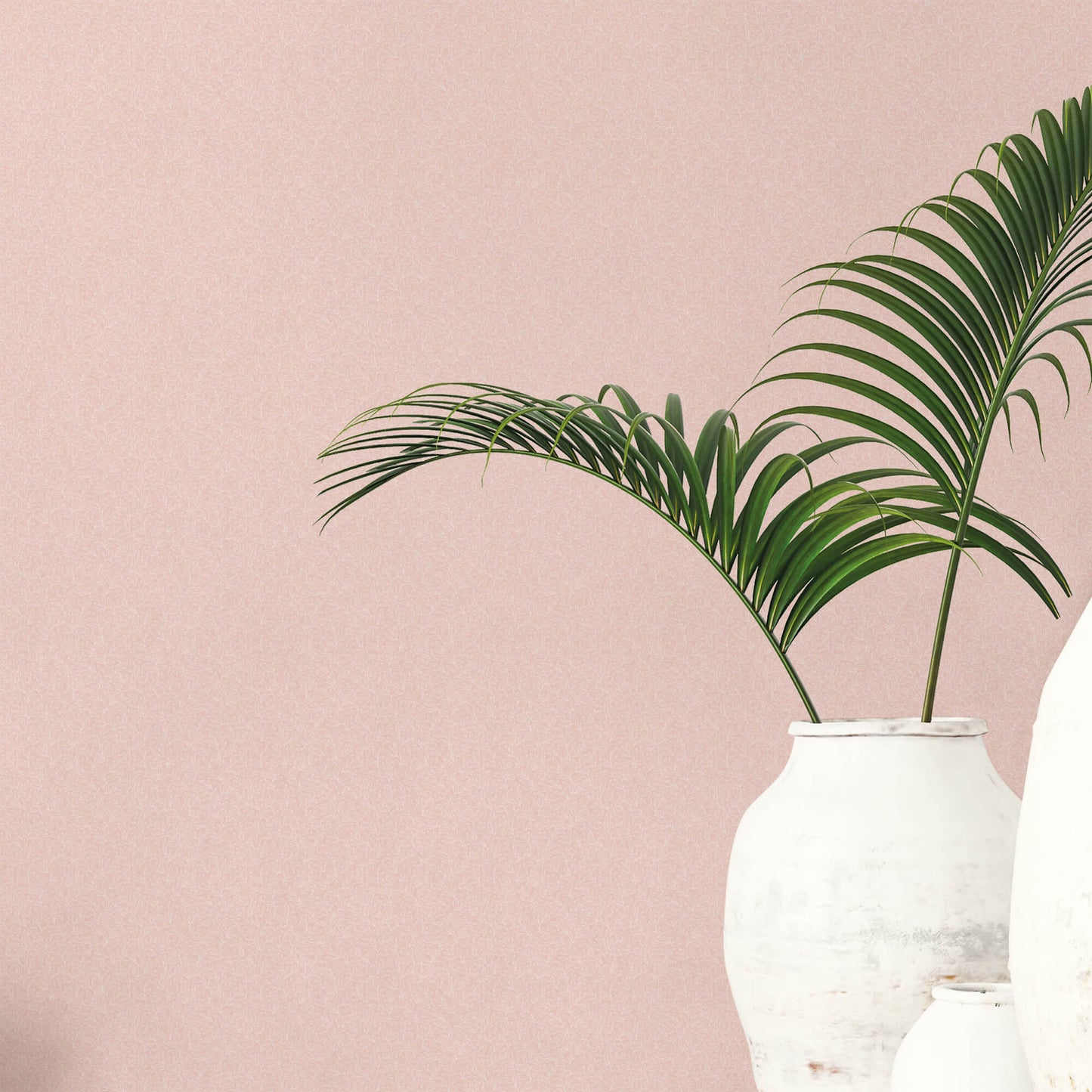 Stencil Leaf Pink Wallpaper from the Small Prints Collection by Galerie Wallcoverings