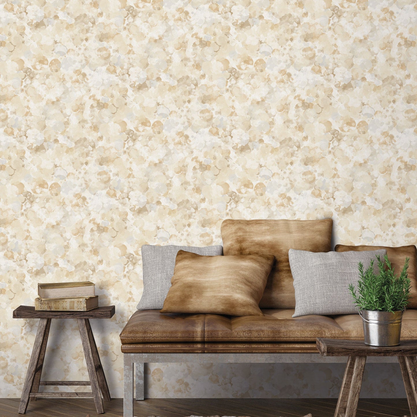 Bubble Up Ochre Wallpaper from the Atmosphere Collection by Galerie Wallcoverings