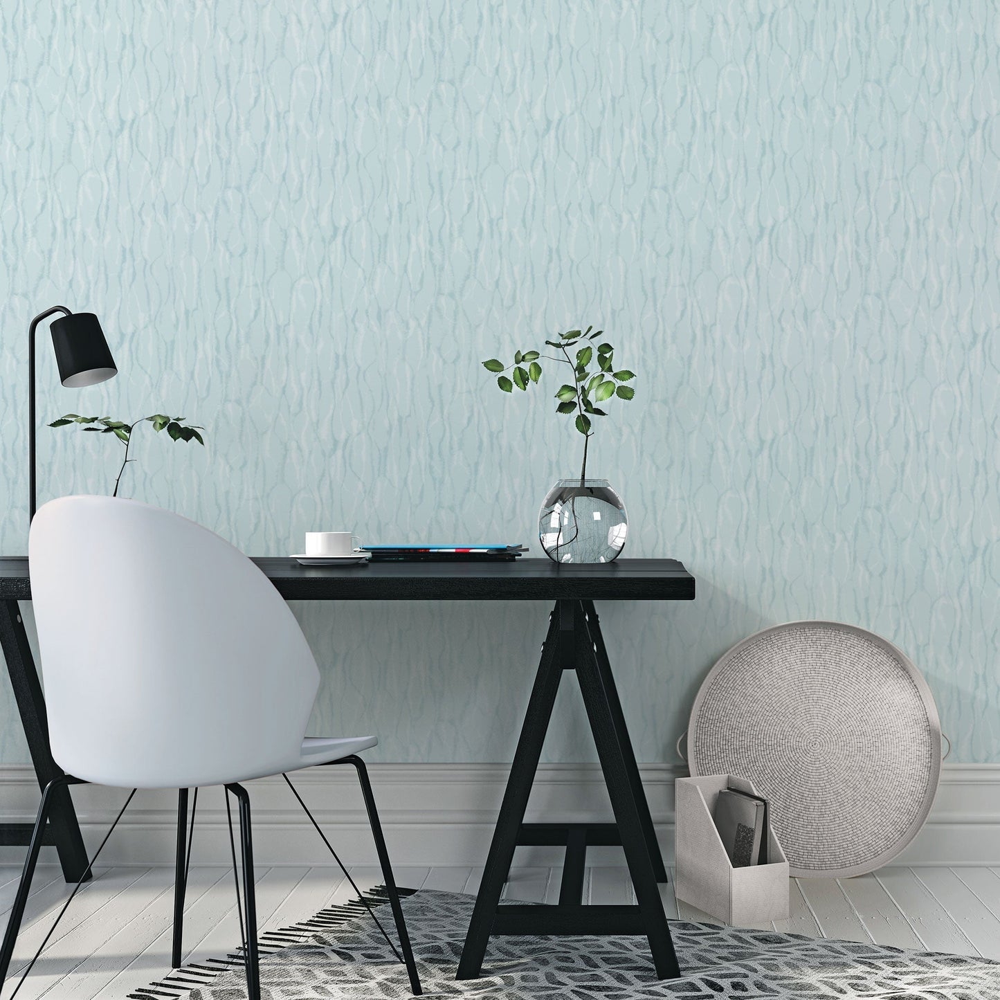 Drizzle Aqua Wallpaper from the Atmosphere Collection by Galerie Wallcoverings
