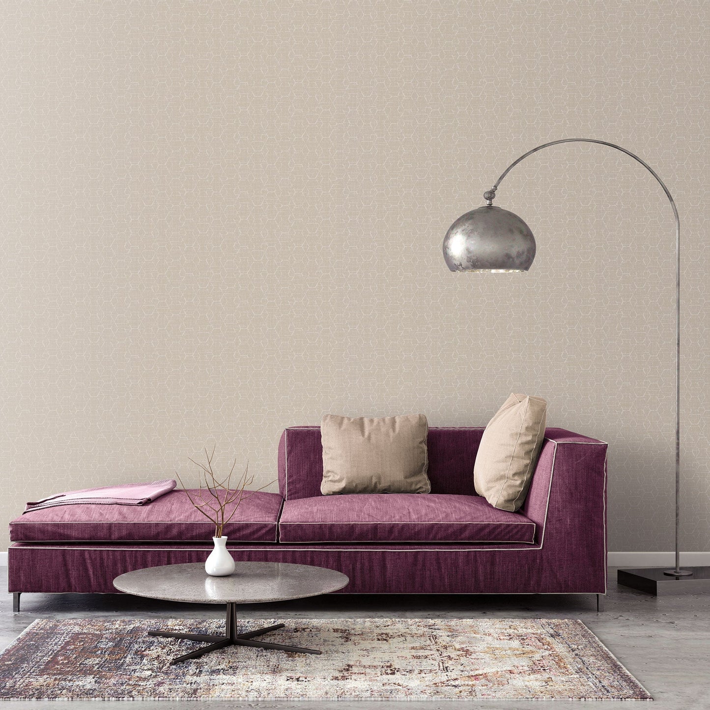 Hextex Beige Wallpaper from the Atmosphere Collection by Galerie Wallcoverings