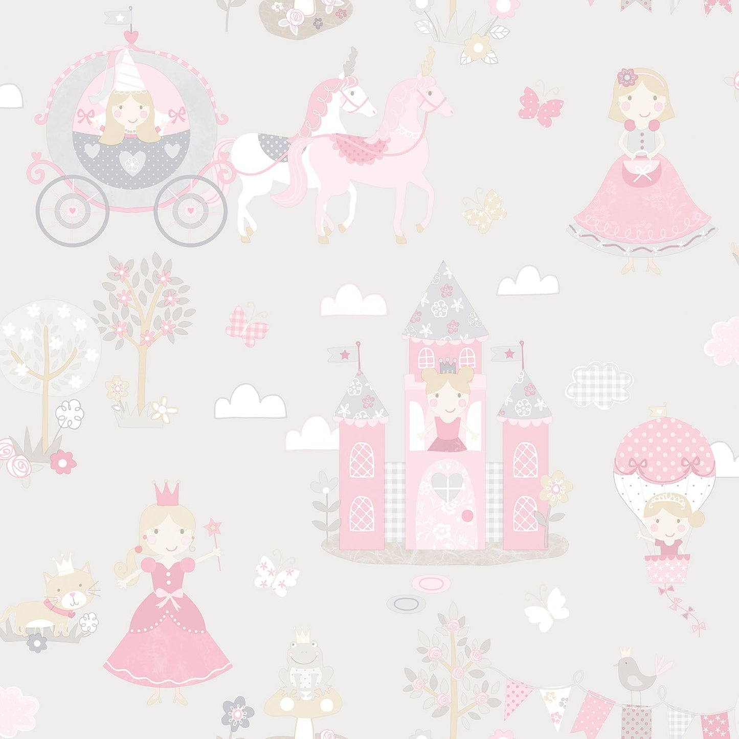sample fairytale grey pink wallpaper from the tiny tots 2 collection by galerie wallcoverings 1