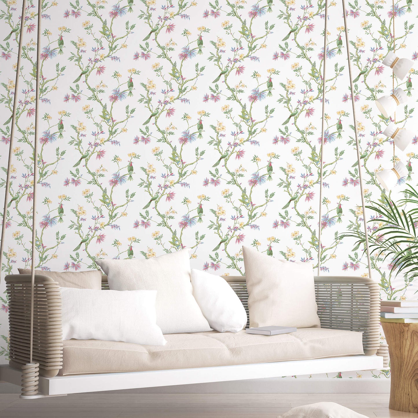Classic Bird Trail Fresh Wallpaper from the Secret Garden Collection by Galerie Wallcoverings