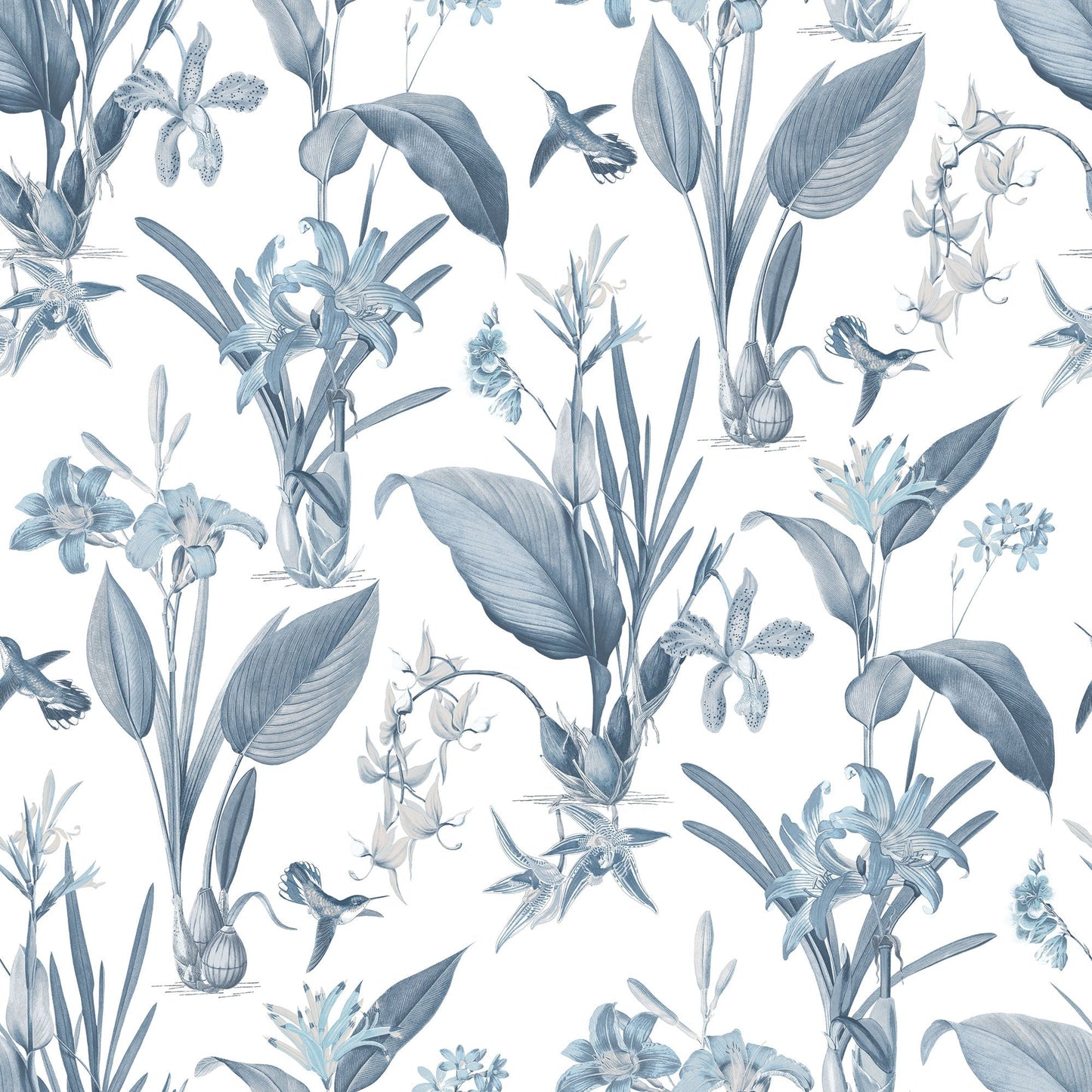 sample cottage botanical blue wallpaper from the secret garden collection by galerie wallcoverings 1