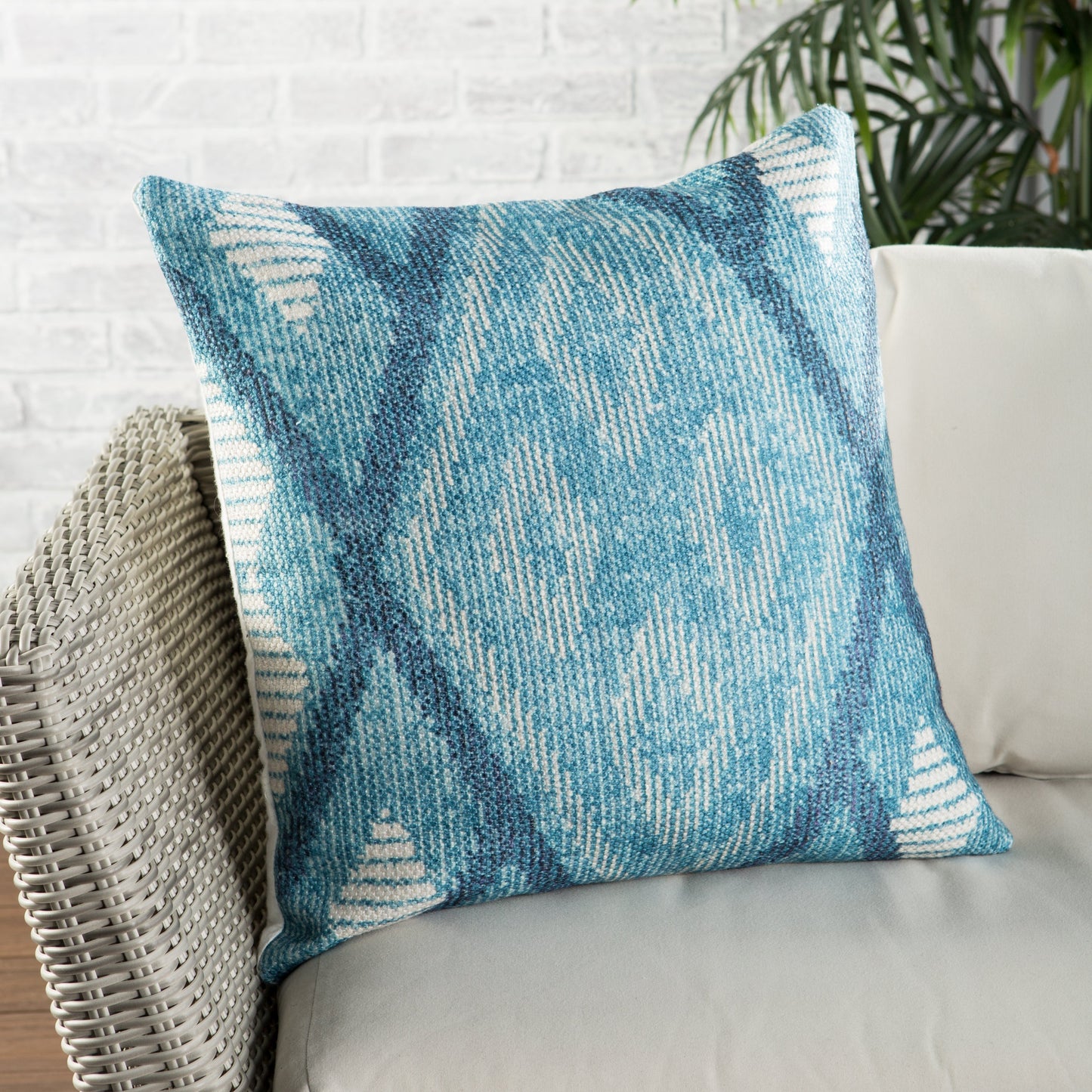 sadler indoor outdoor tribal blue white pillow by nikki chu 5