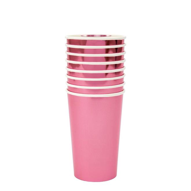 metallic pink highball cups by meri meri 2