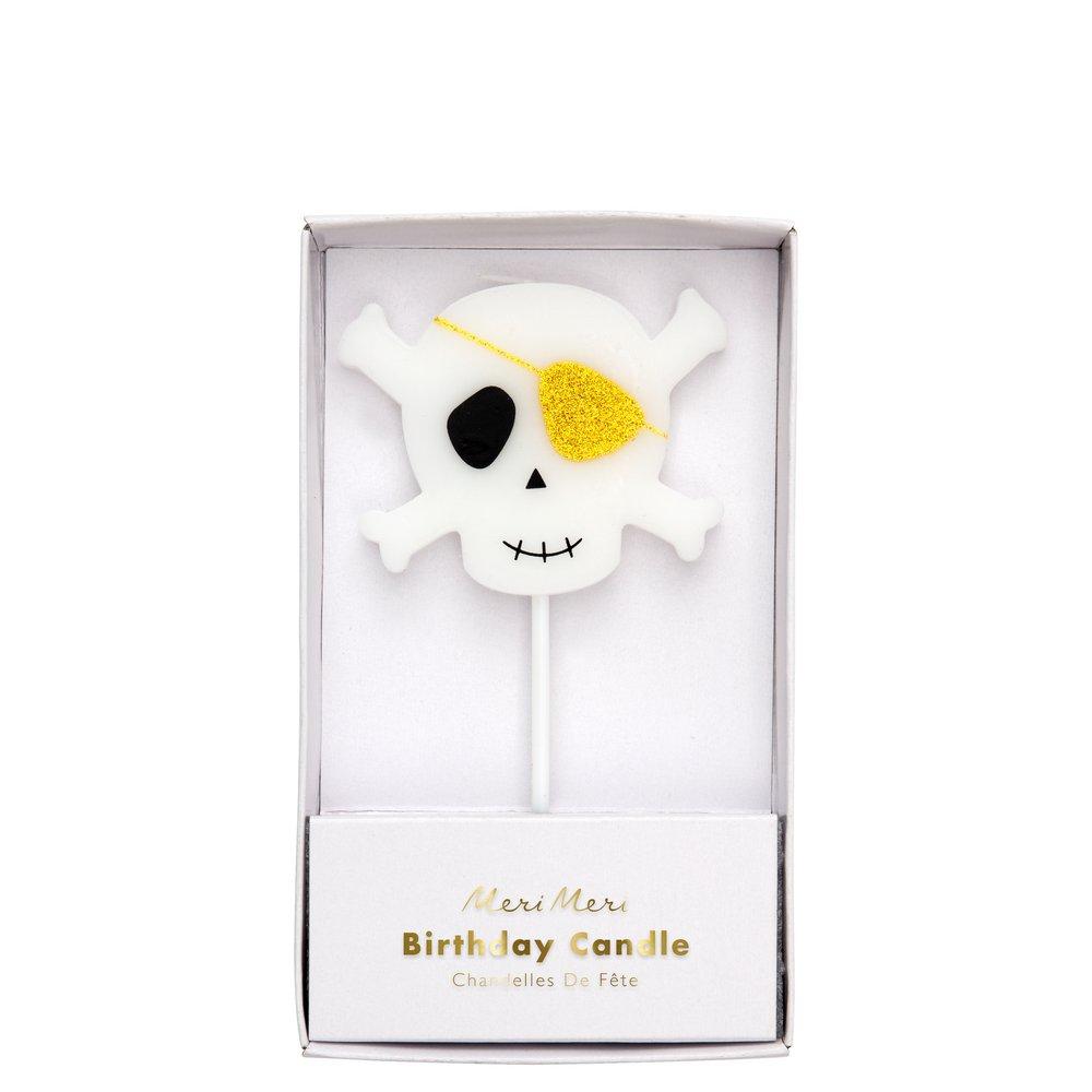 large skull crossbones candle by meri meri 1