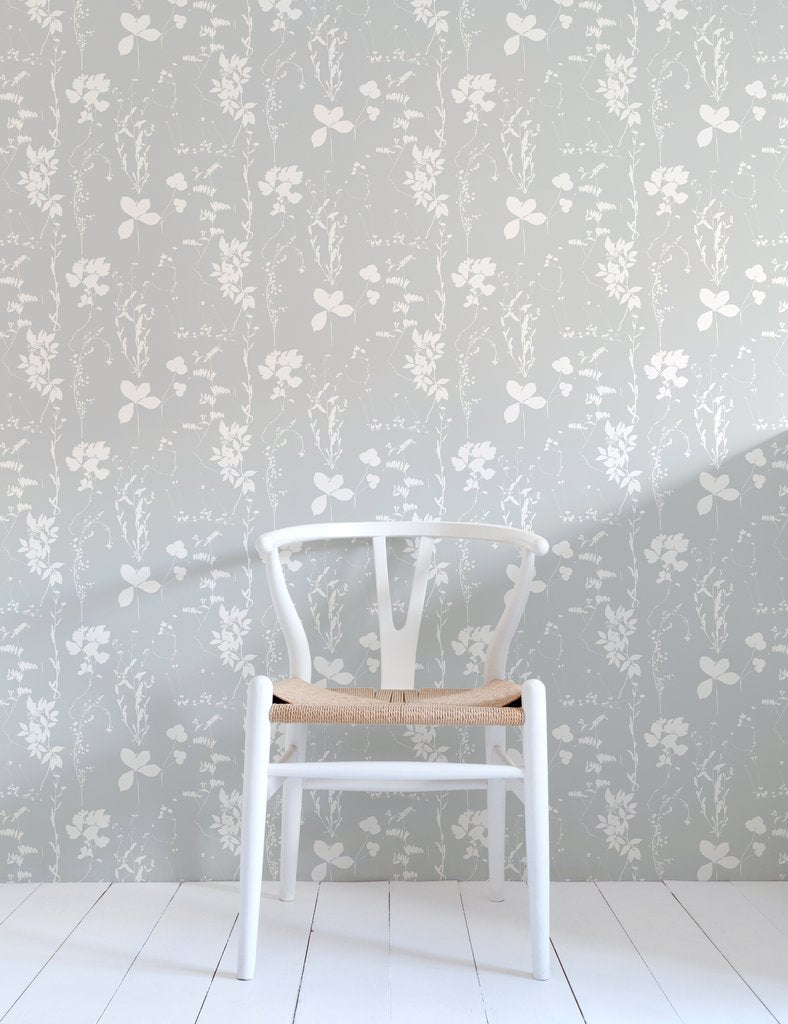 Sample Herbario Wallpaper in Dove design by Aimee Wilder