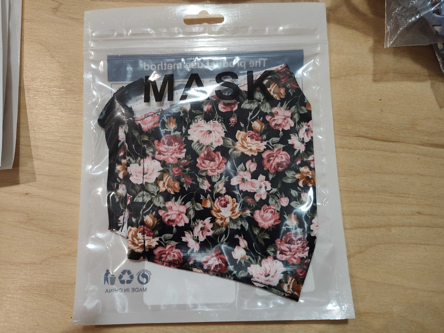Black Floral Face Mask