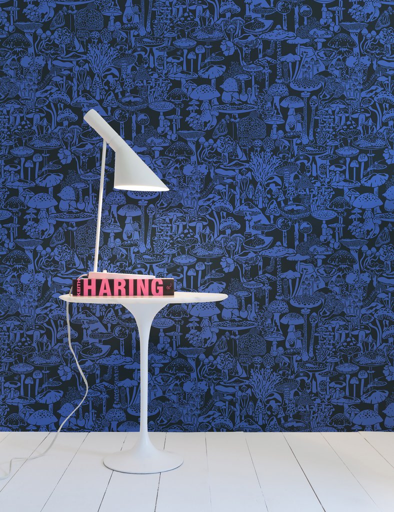 Sample Mushroom City Wallpaper in Asteroid design by Aimee Wilder