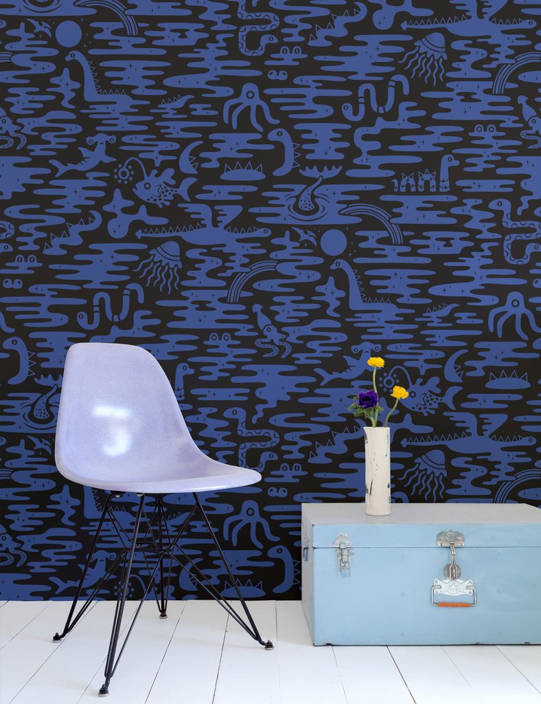 Mystic Lagoon Wallpaper in Aster design by Aimee Wilder