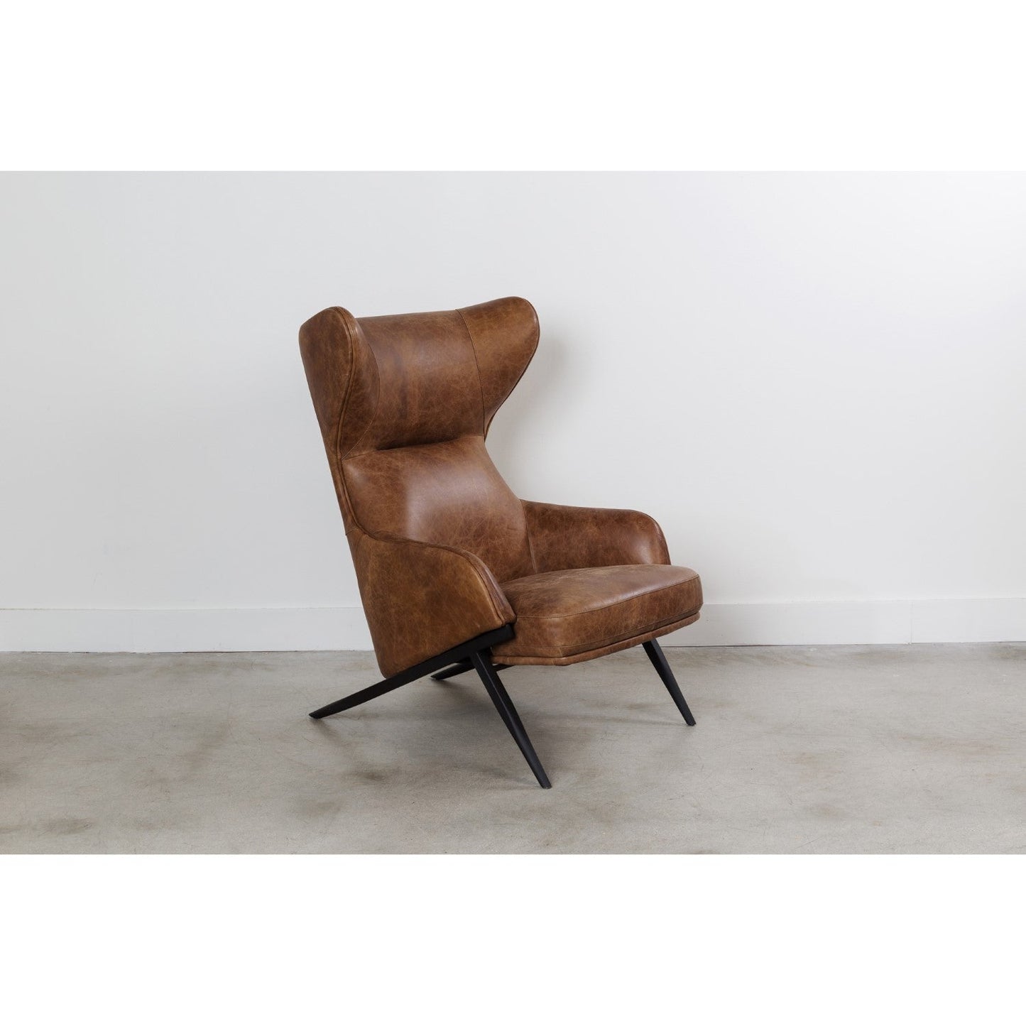 Amos Leather Accent Chair Open Road Brown Leather 7