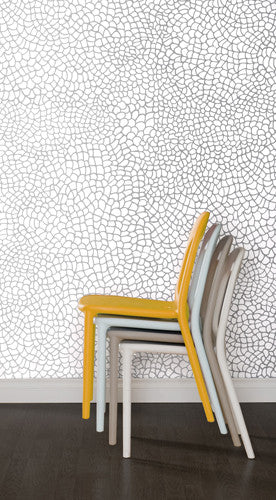 Peel Wallpaper in Silver design by Jill Malek