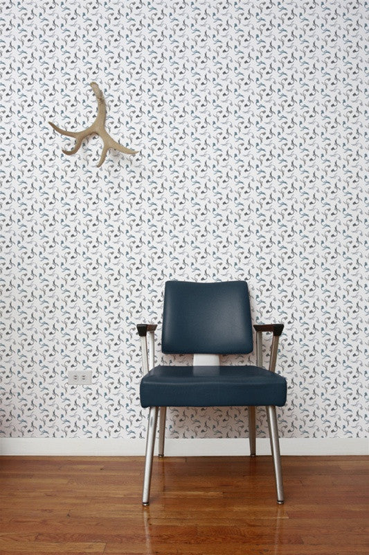 Pigeon Wallpaper in Slate design by Aimee Wilder