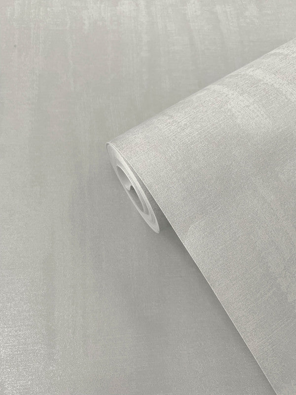 Tonal Plain Industrial Wallpaper in Silver Grey