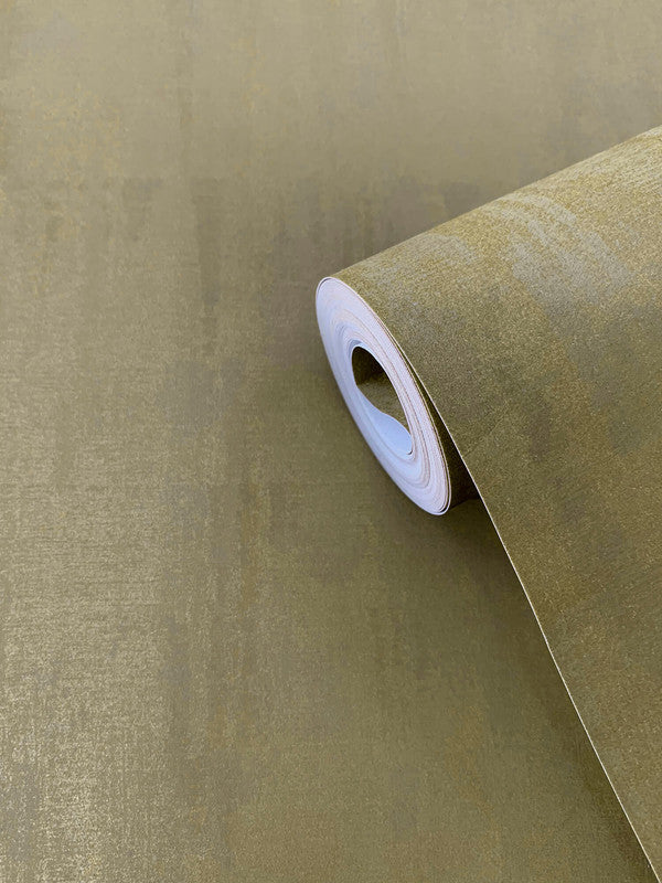 Tonal Plain Industrial Wallpaper in Gold