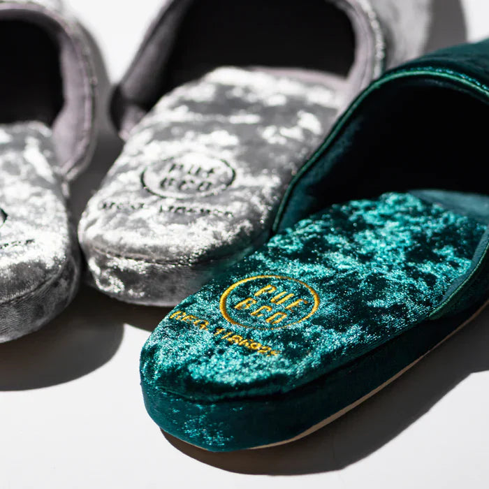 Velvet Slipper Large in Silver
