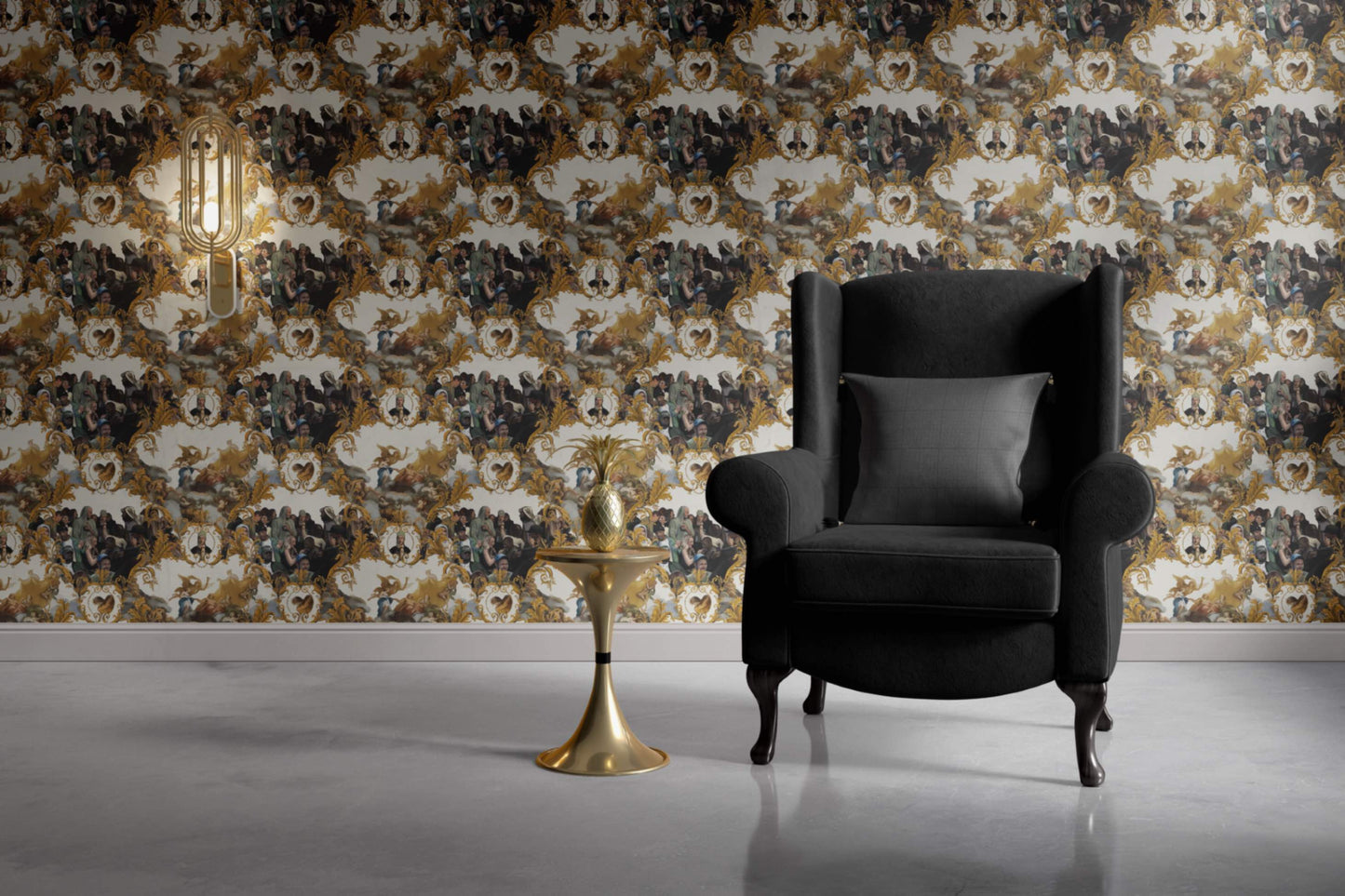 God Save the Biebs Wallpaper in White/Gold