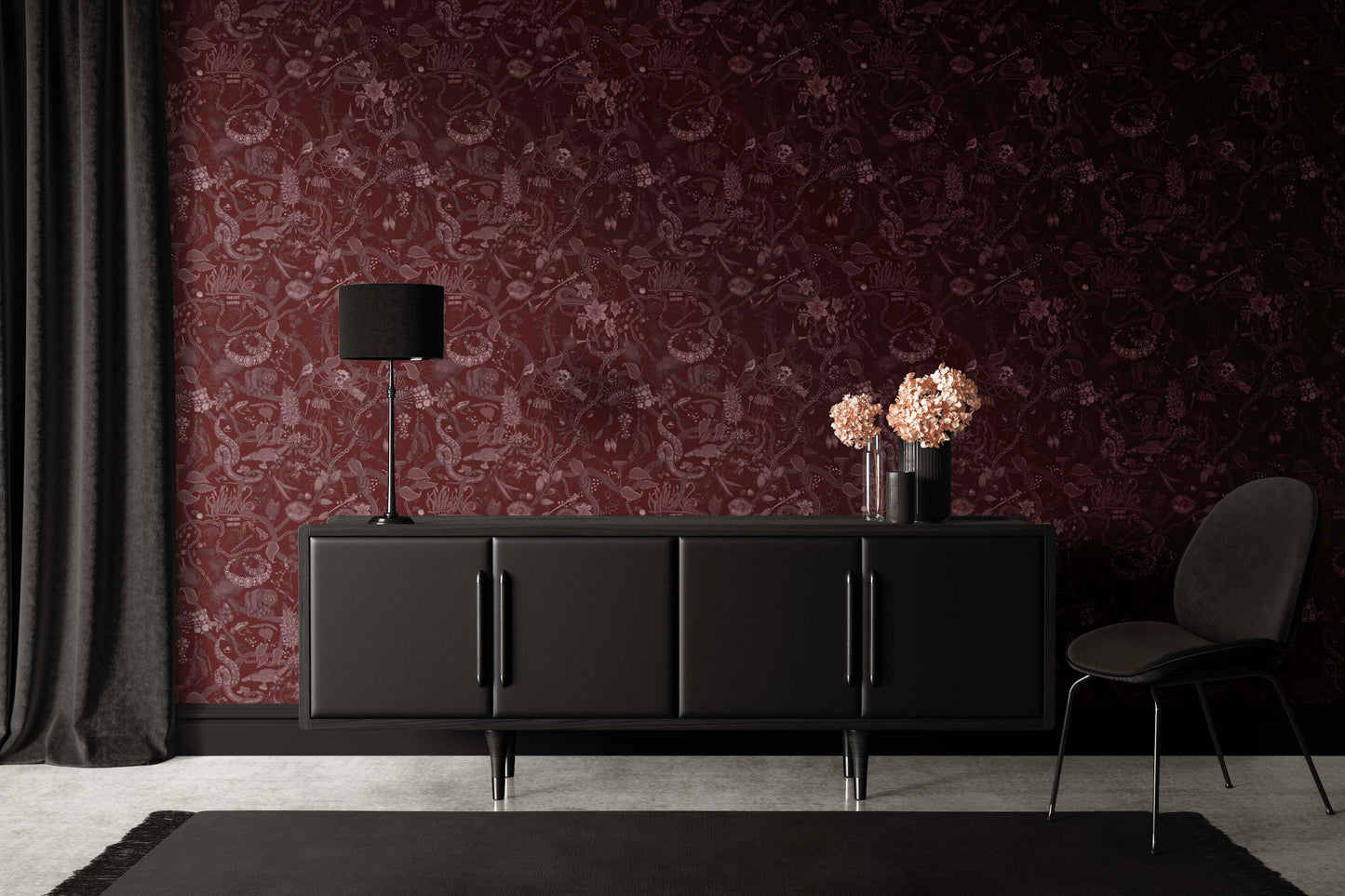 Glamour Life Wallpaper in Wine/Wine