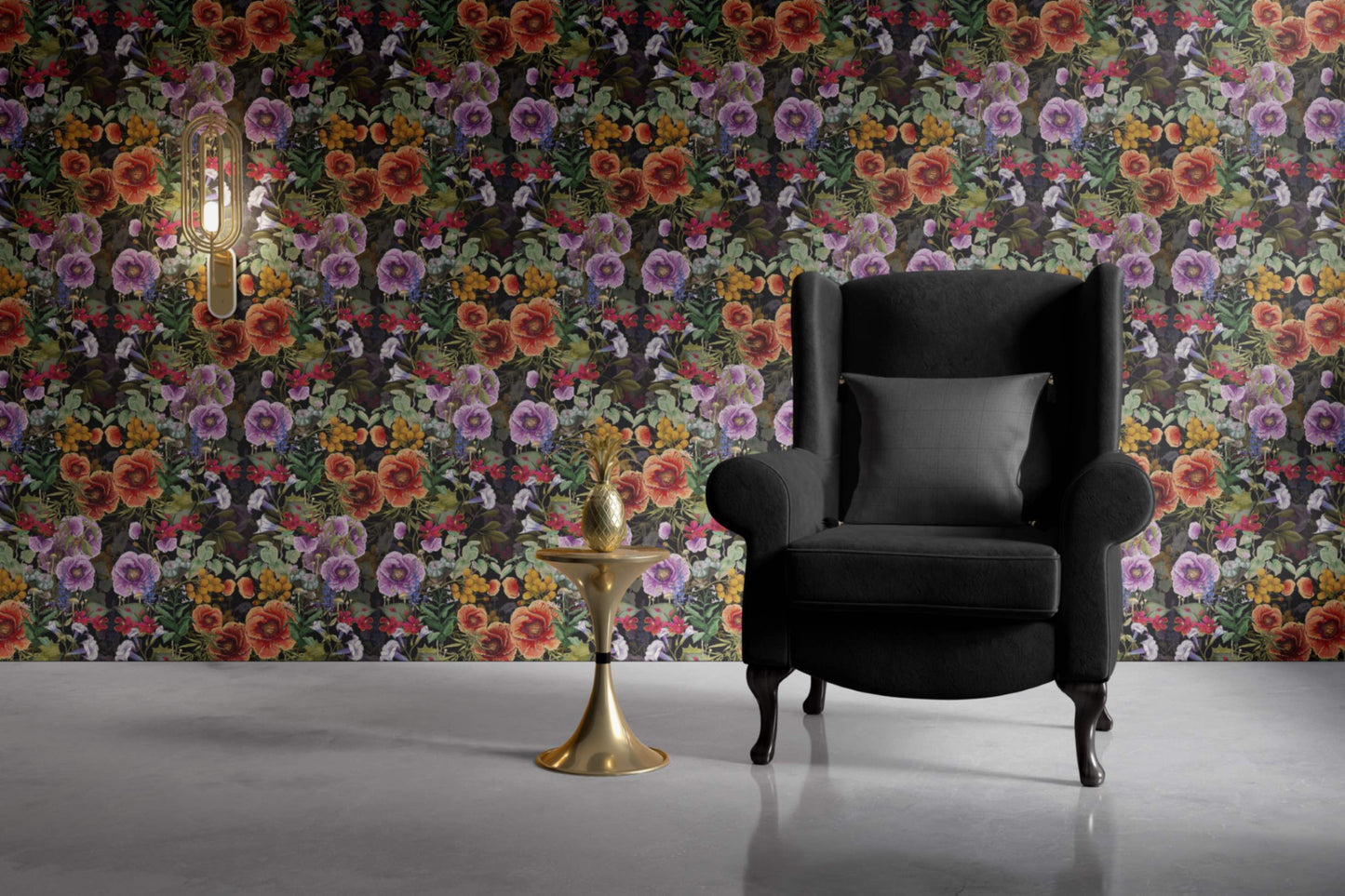The War On Plants Wallpaper in Black/Multi