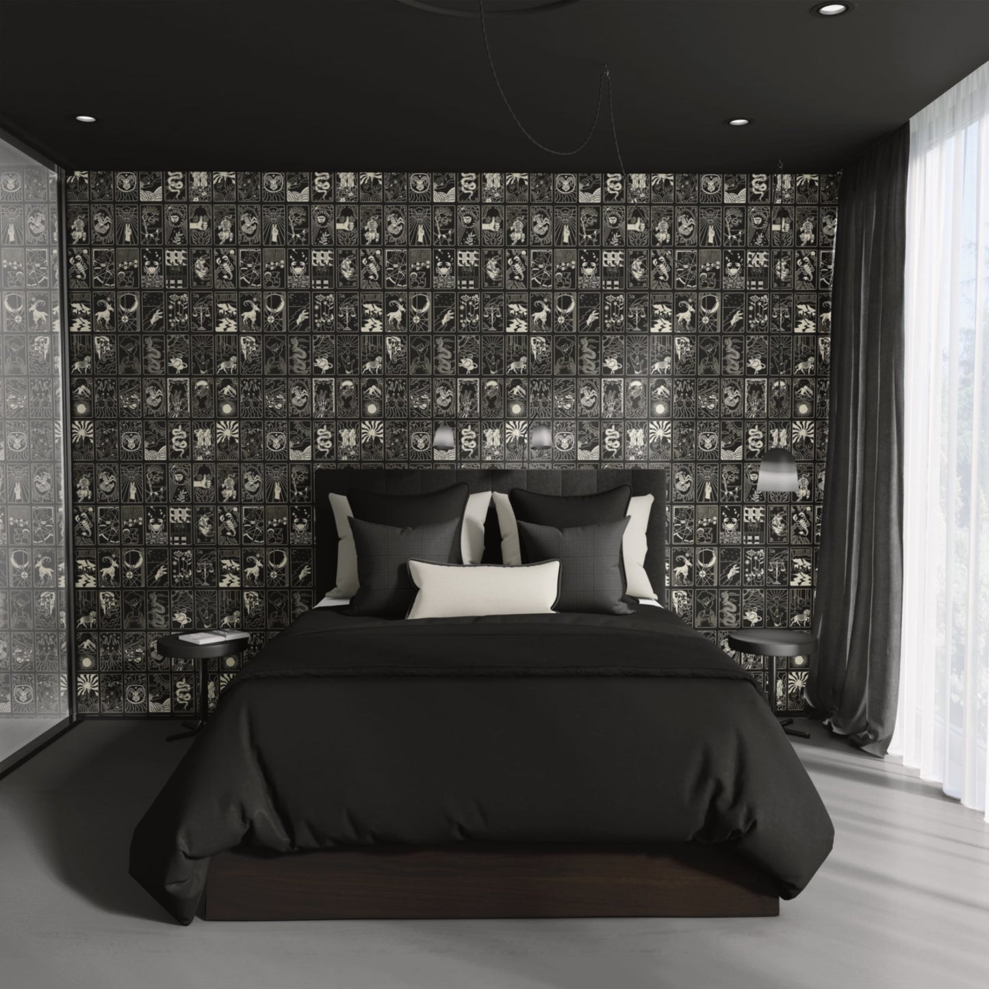 What's Your Sign Wallpaper in Black/Off-White