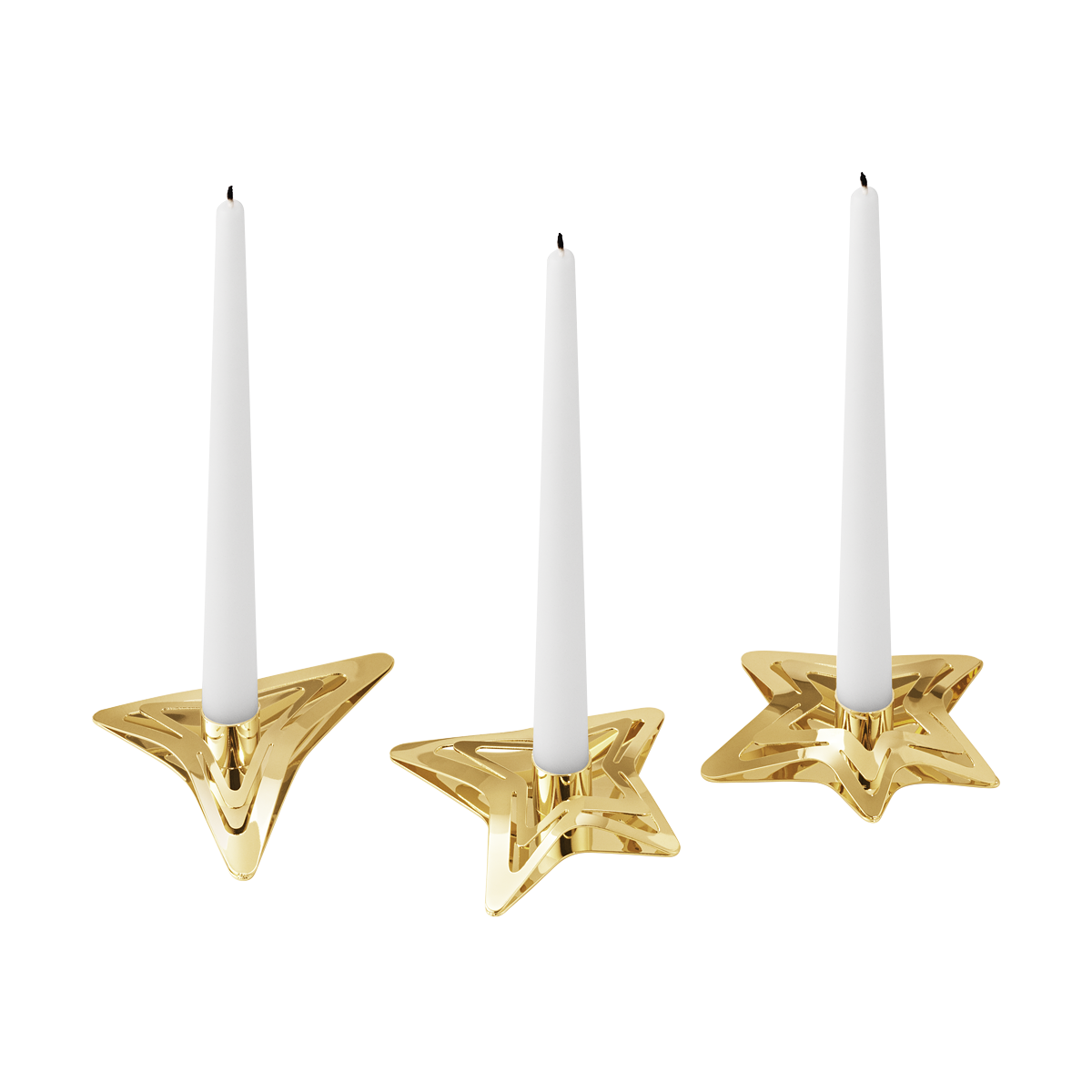 christmas candle holders 3 pcs gold 1