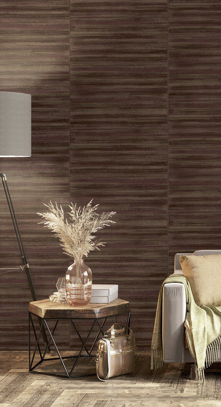 Italian Style Stripe Wallpaper in Red/Gold