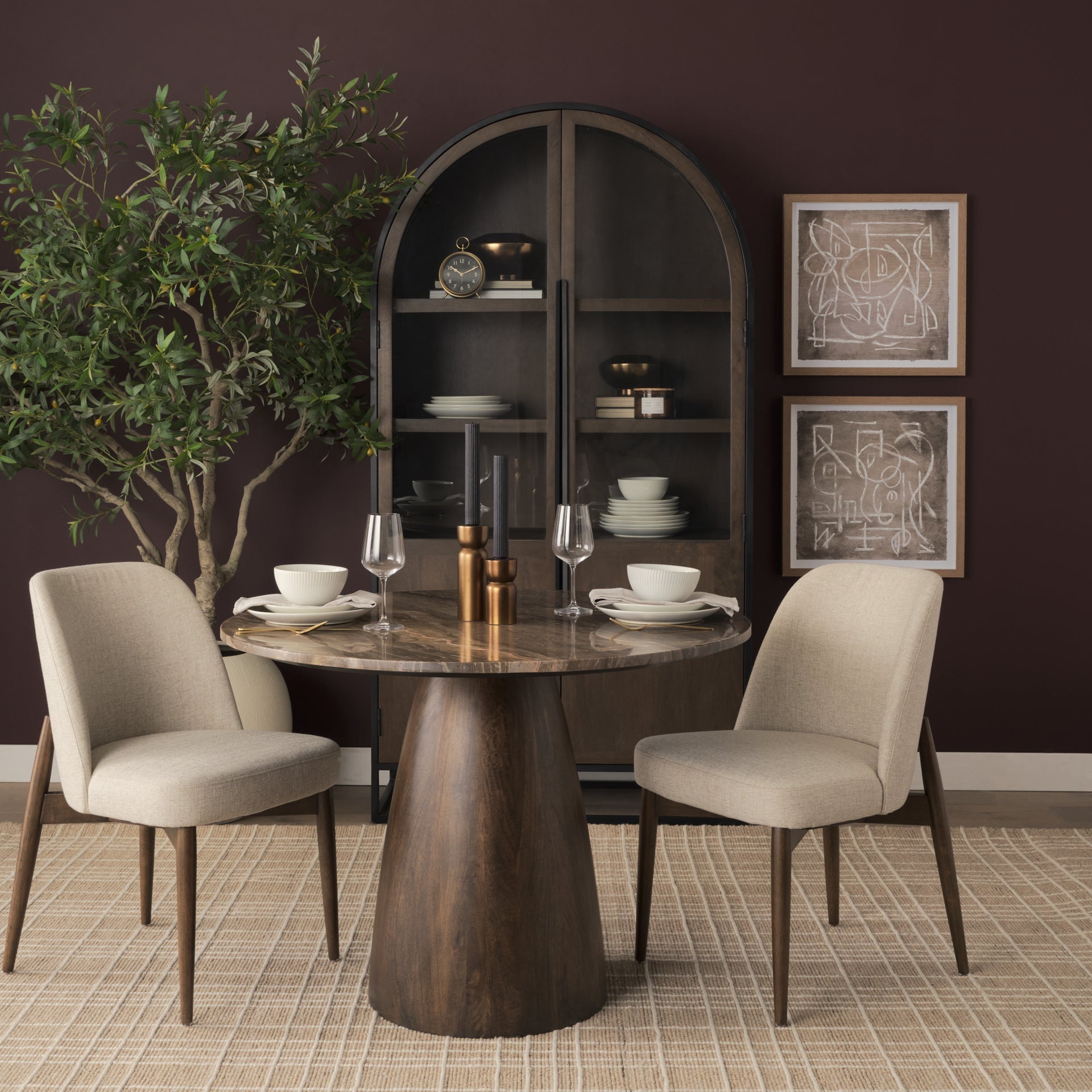 Abbie Curve Fabric Dining Chair Mercana Mer 71247 22