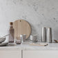 SALPI Salt & Pepper Mills Polished Stainless with Sharkskin & Magnet