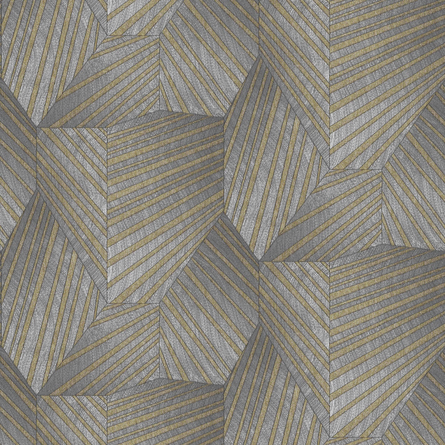 sample geometric d triangle wallpaper in grey gold from the elle decoration collection by galerie wallcoverings 1