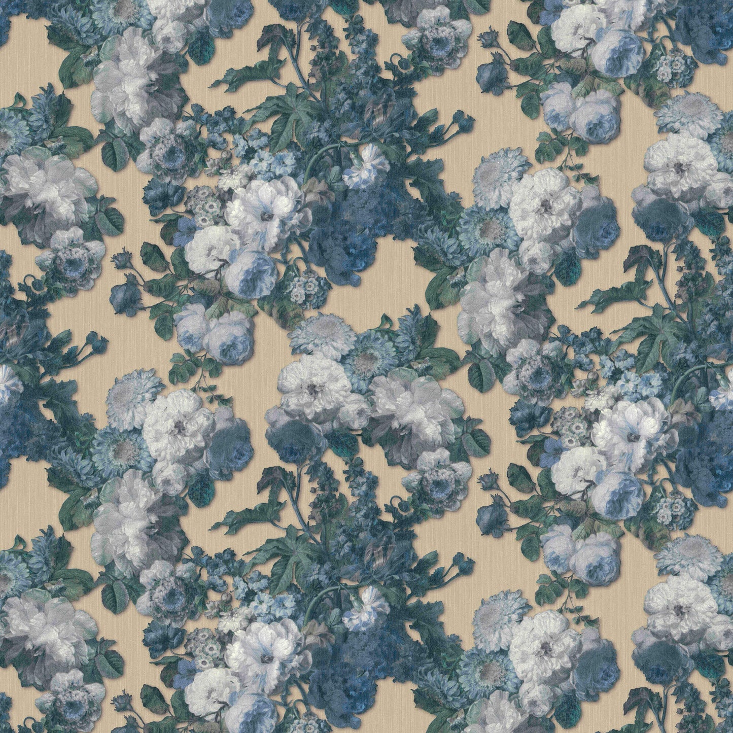 sample floral baroque wallpaper in teal light gold from the elle decoration collection by galerie wallcoverings 1