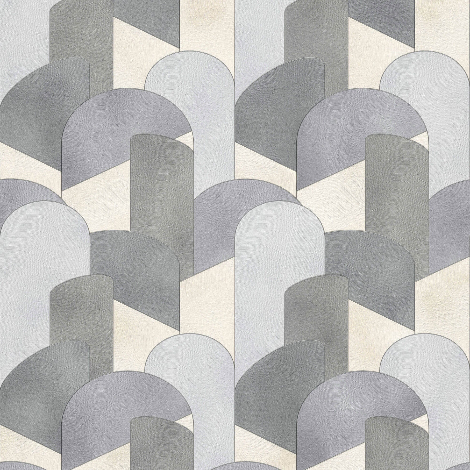 sample 3d geometric graphic wallpaper in grey silver beige from the elle decoration collection by galerie wallcoverings 1