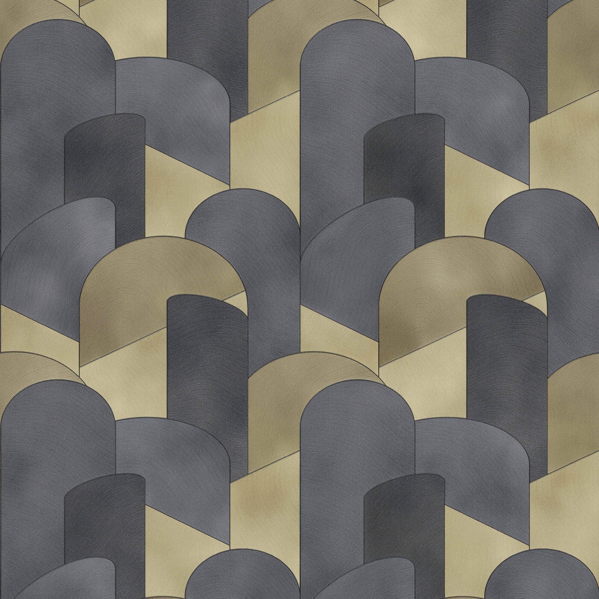sample 3d geometric graphic wallpaper in gold black from the elle decoration collection by galerie wallcoverings 1