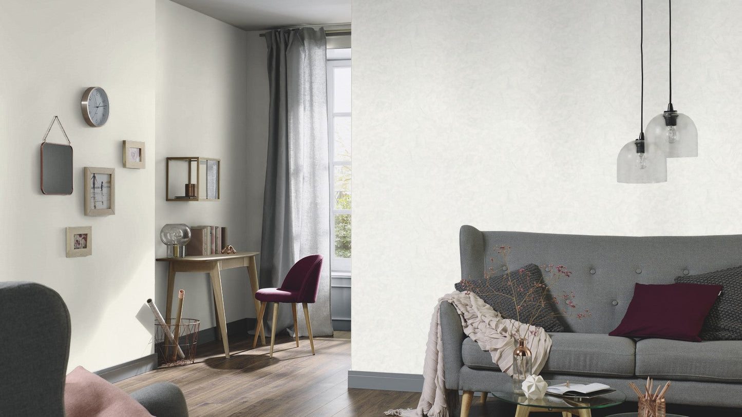 Elle Decoration Wood/Stone Wallpaper in White