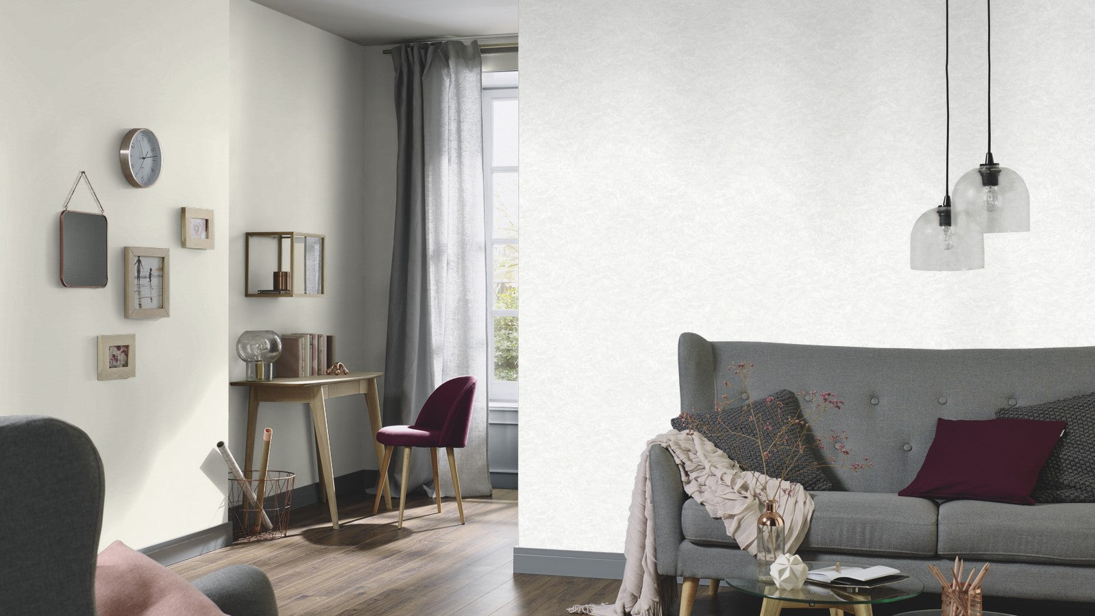 Elle Decoration Modern Abstract Wallpaper in White