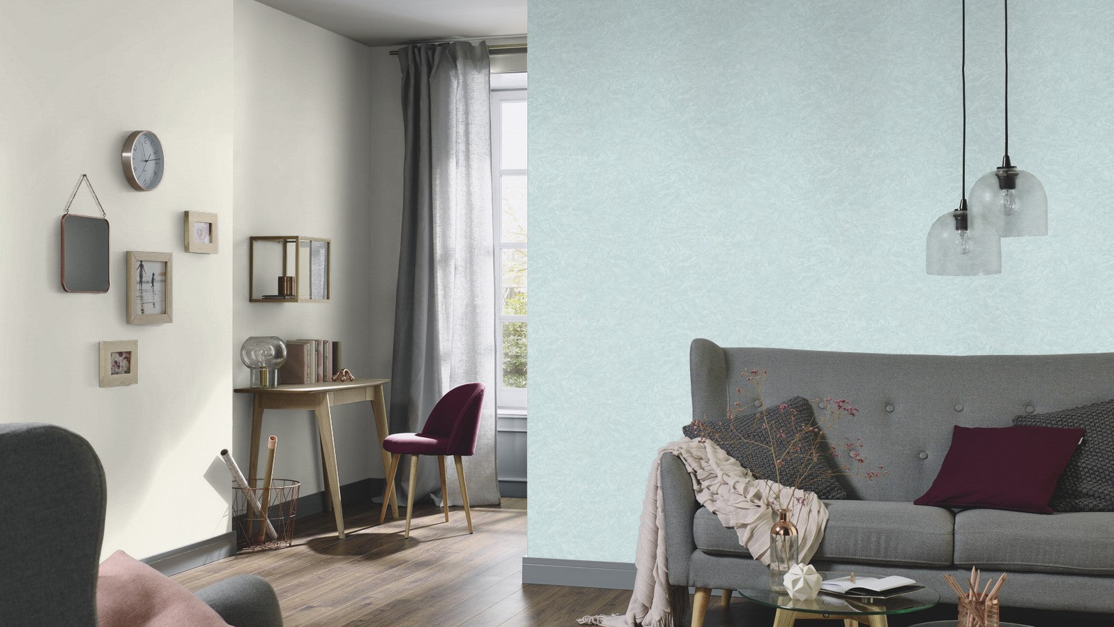 Elle Decoration Modern Abstract Wallpaper in Blue