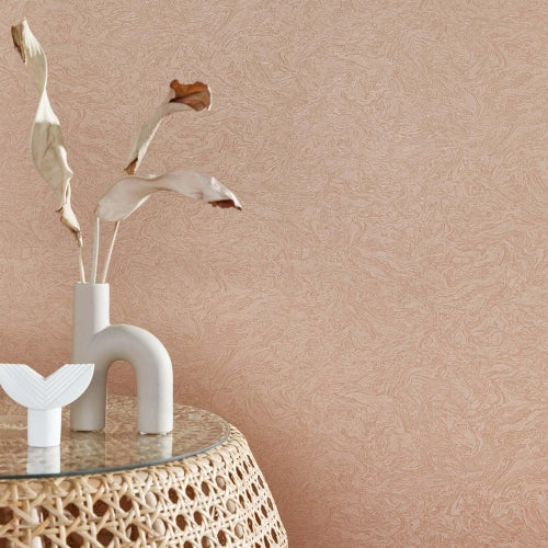 Elle Decoration Modern Abstract Wallpaper in Bronze