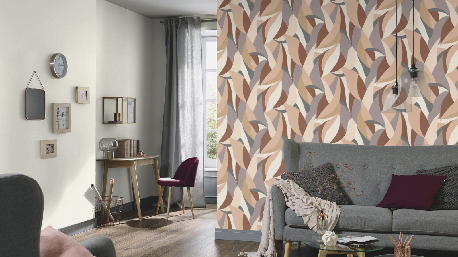 Elle Decoration Geo Graphic Wallpaper in Beige/Neutral