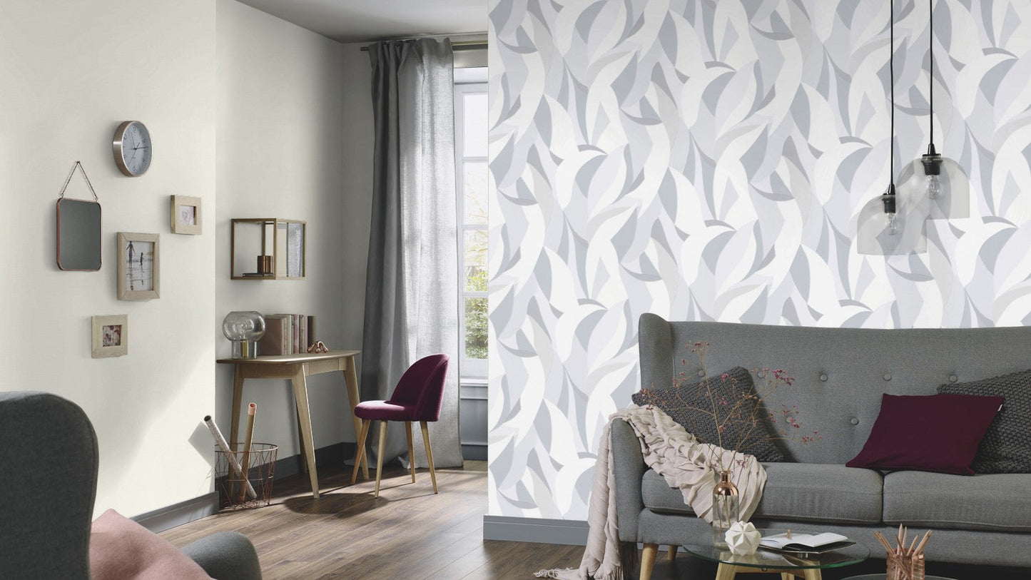 Elle Decoration Geo Graphic Wallpaper in Grey