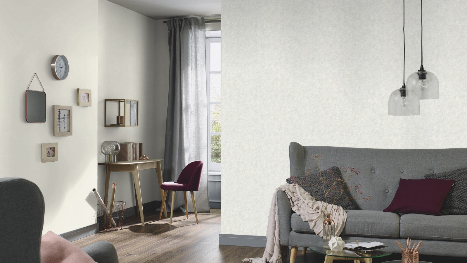 Elle Decoration Geo Abstract Wallpaper in White