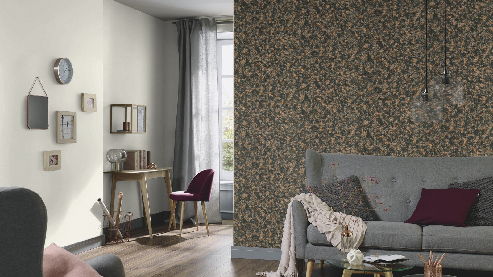 Elle Decoration Geo Abstract Wallpaper in Black