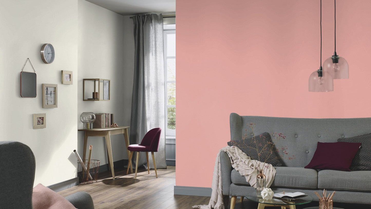 Elle Decoration Structure Plains Wallpaper in Rose