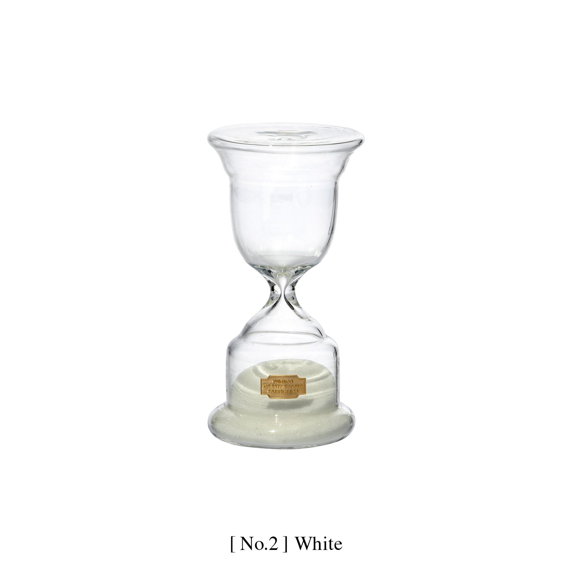 trophy shaped sandglass white no 3 design by puebco 2