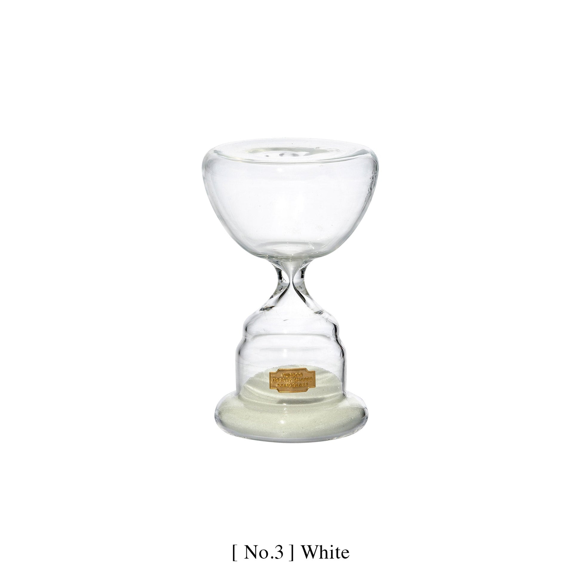 trophy shaped sandglass white no 3 design by puebco 3