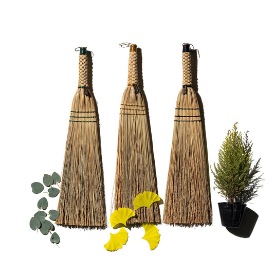 Hand Broom Millet Fiber in Black by puebco 2