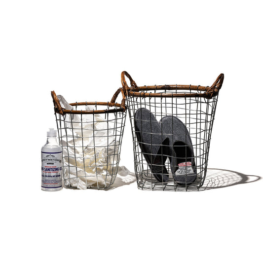 rattan top wire basket small design by puebco 2