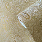 Paisley Trellis Wallpaper in Soft Gold